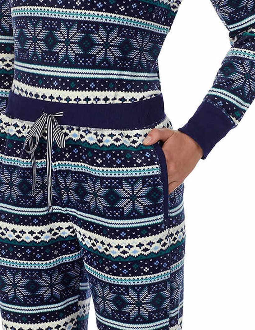 imageNautica Pajamas for Women Set Long Sleeve Henley Pajama Shirt amp Pants Warm Winter Fleece Sleepwear Lounge PJ Sets for WomenMixed Blue
