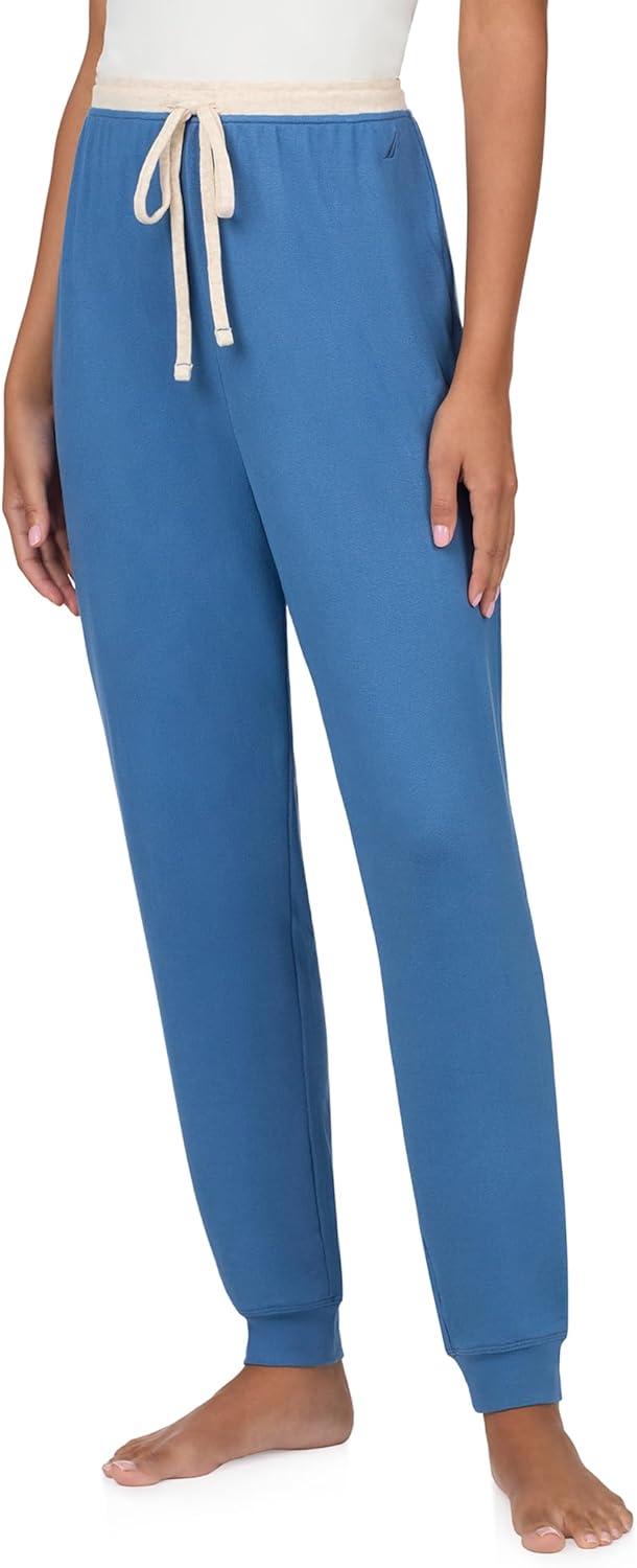 imageNautica Womens Jogger Pajama Pants with Pockets Soft Lightweight amp Cozy Sweater Knit PJ Bottoms Sleepwear amp LoungewearBlue