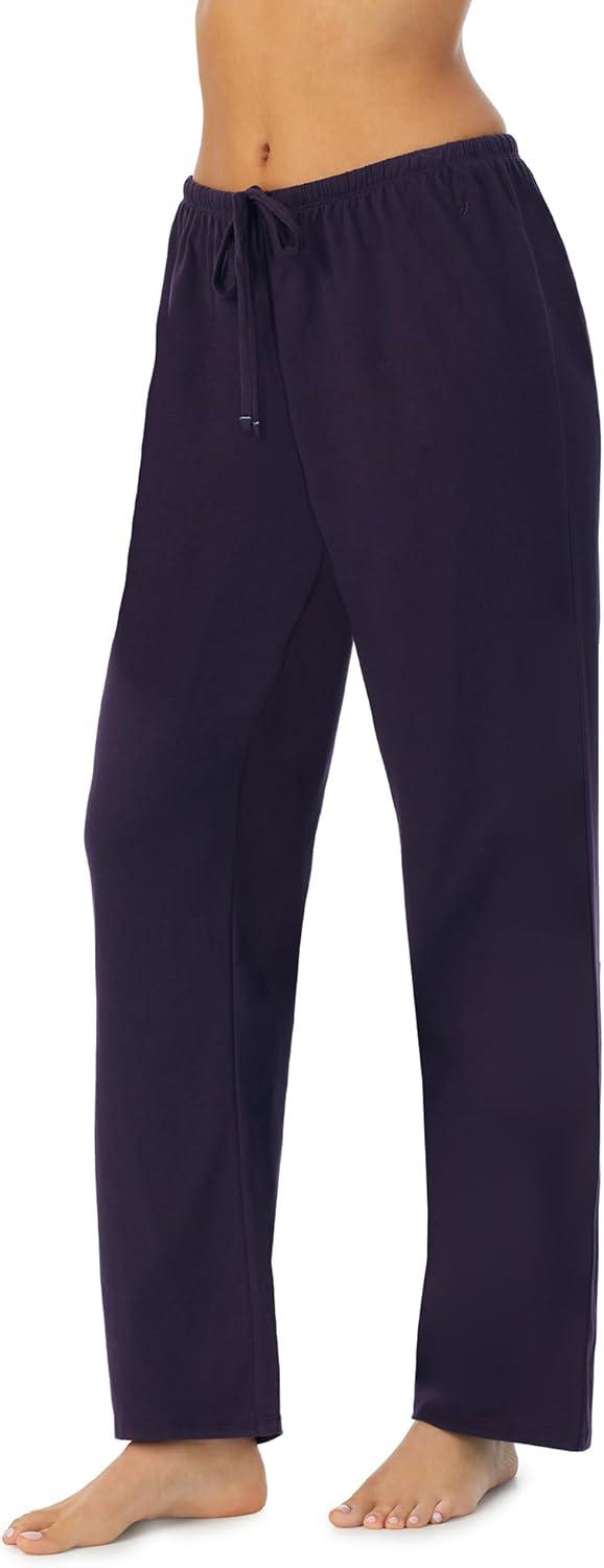 imageNautica Womens Pajama Pants Lightweight Wide Leg Lounge Pants Cotton Knit Jersey Sleepwear Loungewear PJs for WomenEggplant