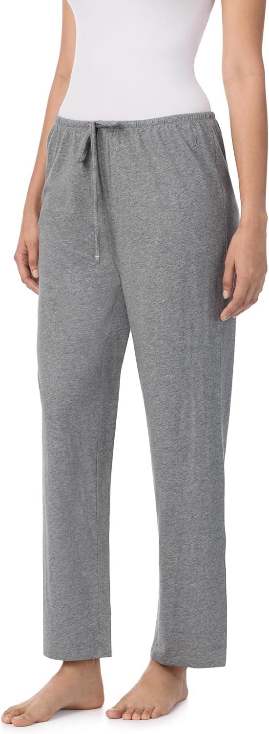 imageNautica Womens Pajama Pants Lightweight Wide Leg Lounge Pants Cotton Knit Jersey Sleepwear Loungewear PJs for WomenHeather Grey