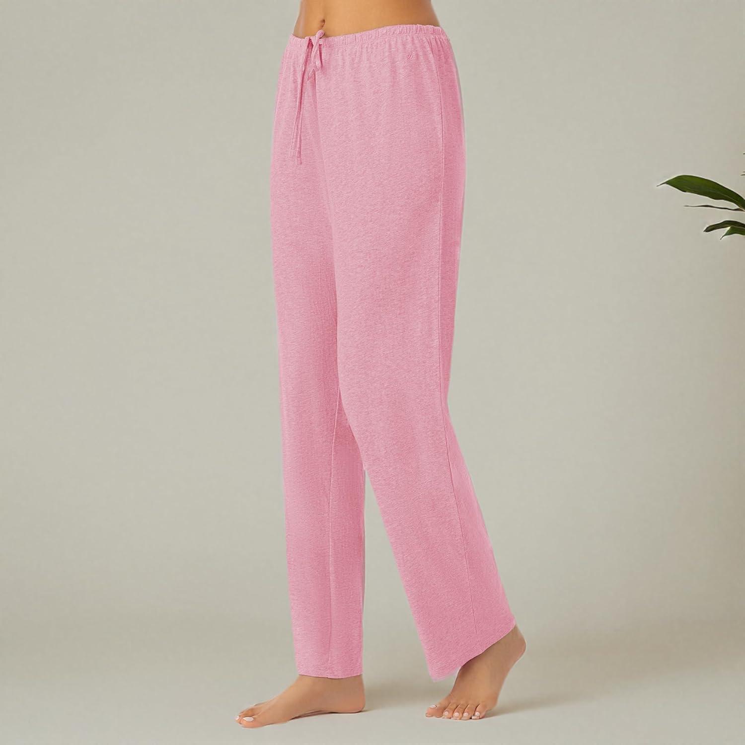 imageNautica Womens Pajama Pants Lightweight Wide Leg Lounge Pants Cotton Knit Jersey Sleepwear Loungewear PJs for WomenHeather Pink
