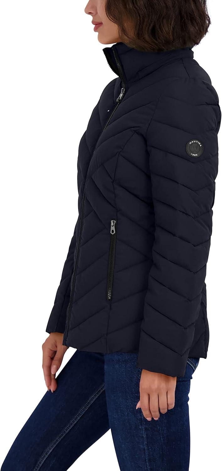 imageNautica Womens Short Chevron Packable Down JacketBluenight Navy