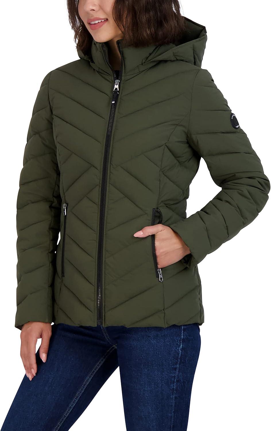 imageNautica Womens Short Chevron Packable Down JacketMilitary Green