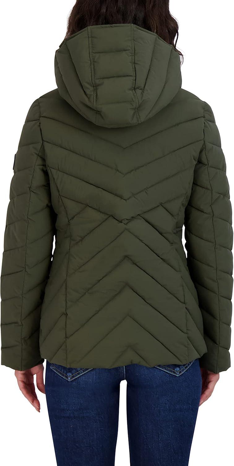 imageNautica Womens Short Chevron Packable Down JacketMilitary Green