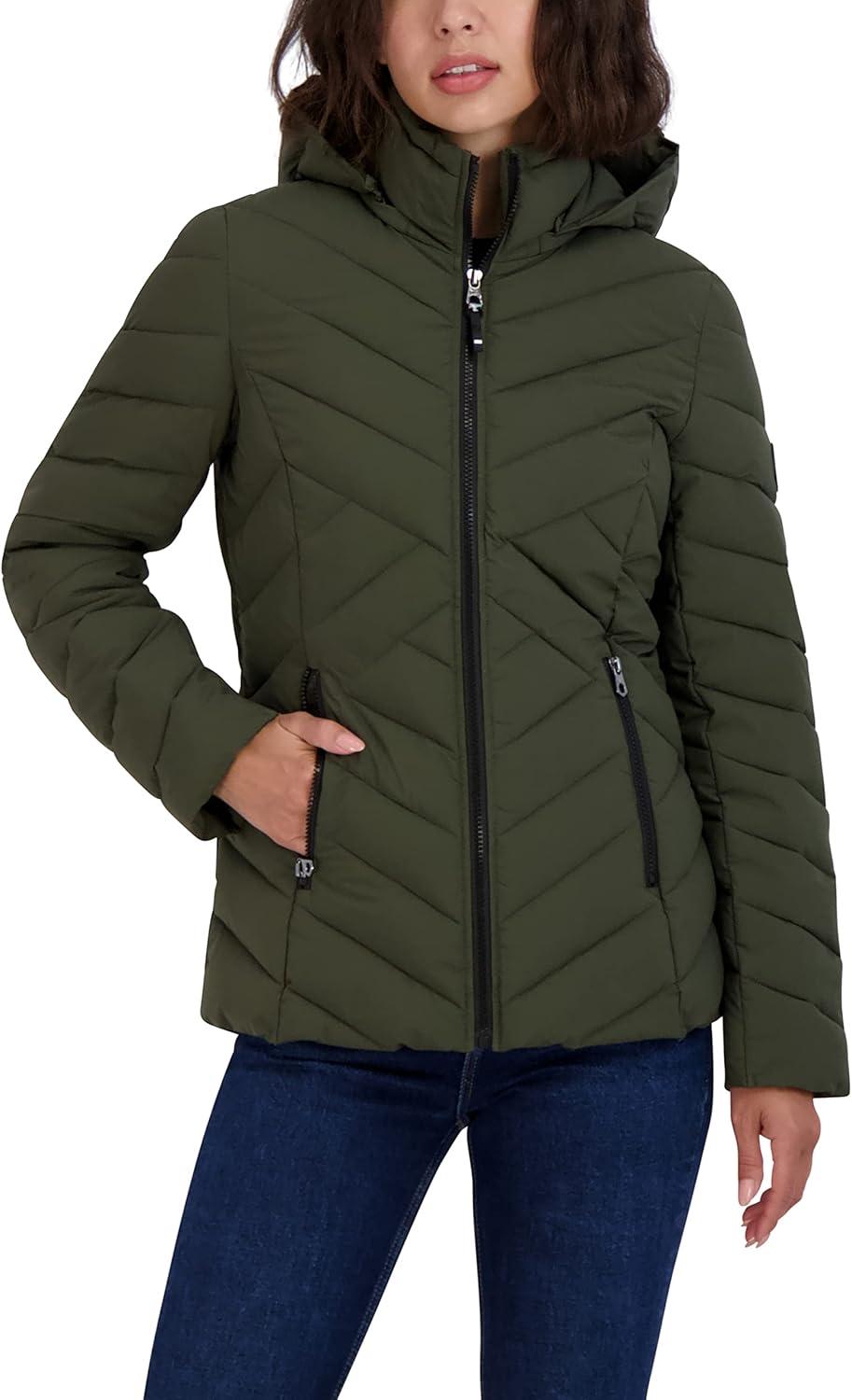 imageNautica Womens Short Chevron Packable Down JacketMilitary Green