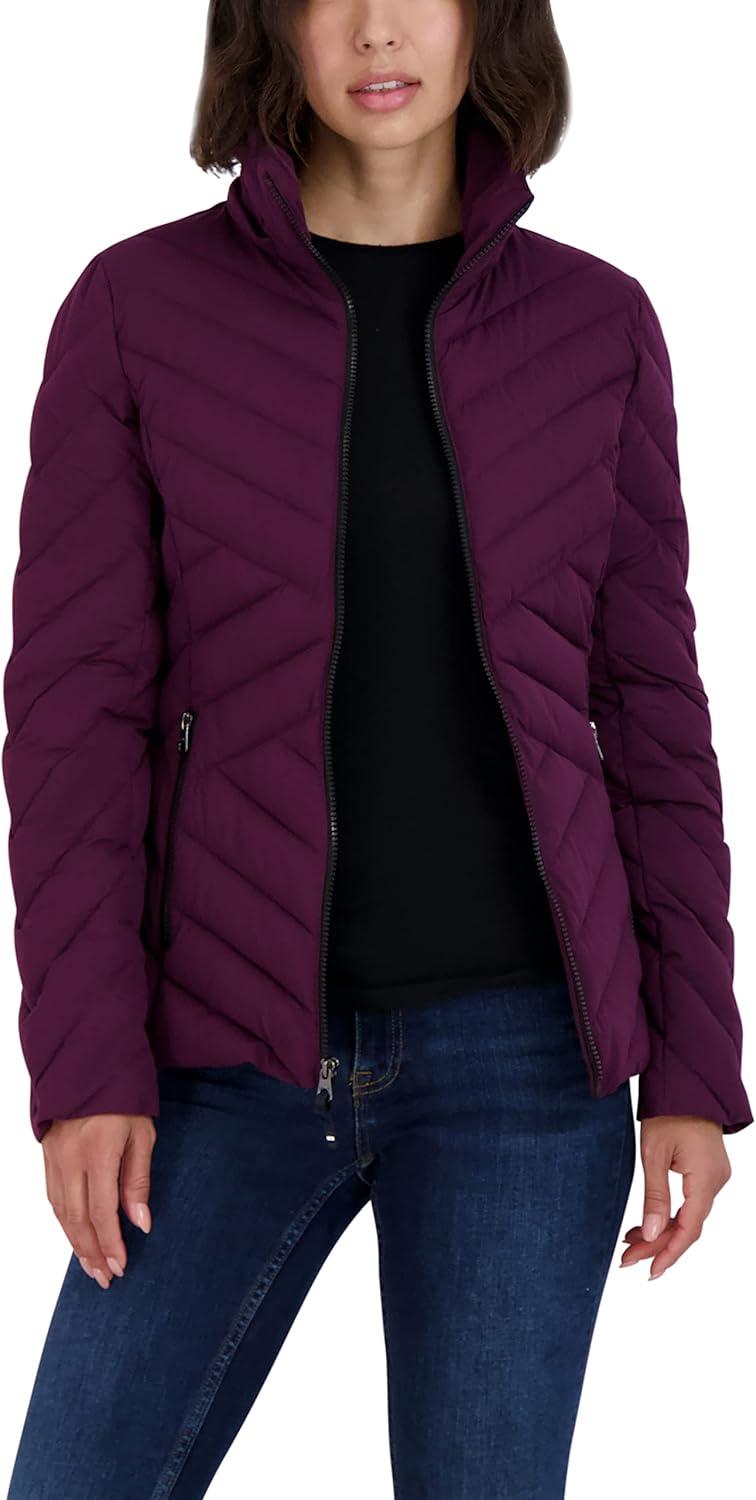 imageNautica Womens Short Chevron Packable Down JacketPurple Tulip