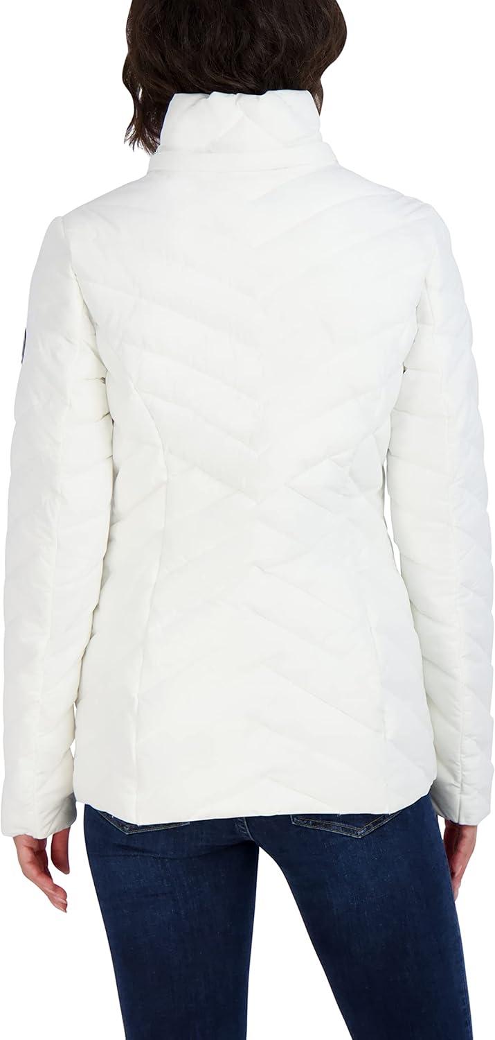 imageNautica Womens Short Chevron Packable Down JacketWinter White