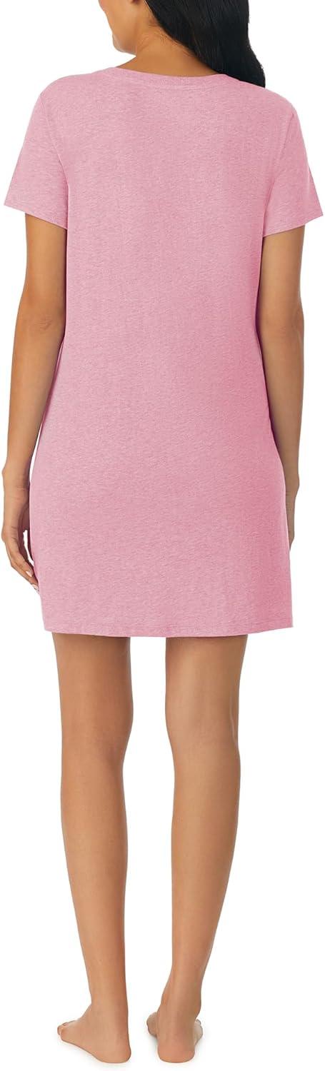 imageNautica Womens Sleep Shirt Dress Cotton Knit Jersey VNeck Pajama Top Lightweight amp Breathable Sleepwear LoungewearHeather Rose