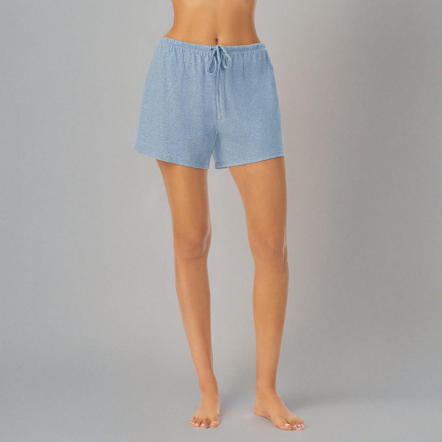 imageNautica Womens Sleep Shorts MidThigh Lightweight Breathable Pajama Bottoms Cotton Knit Jersey Sleepwear and LoungewearHeather Blue