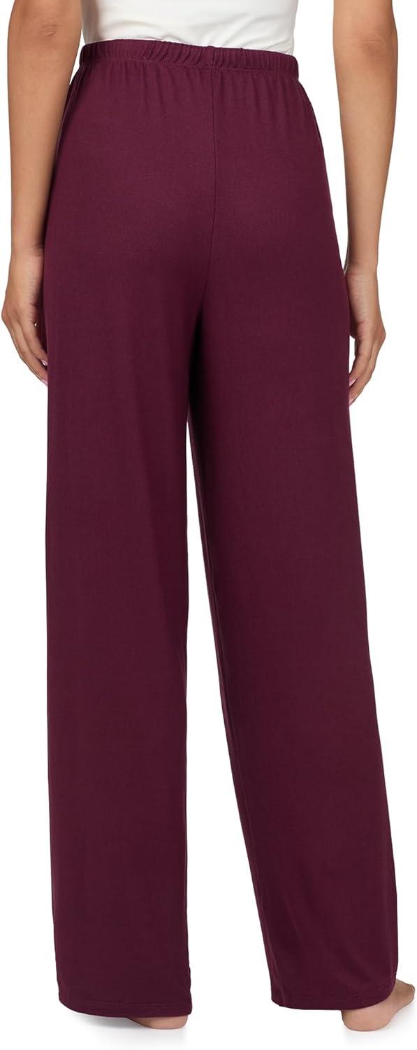 imageNautica Womens Sleepwear amp Loungewear Sweater Knit Wide Leg Lounge Pajama Pants Lightweight Soft amp Cozy PJs for WomenBurgundy