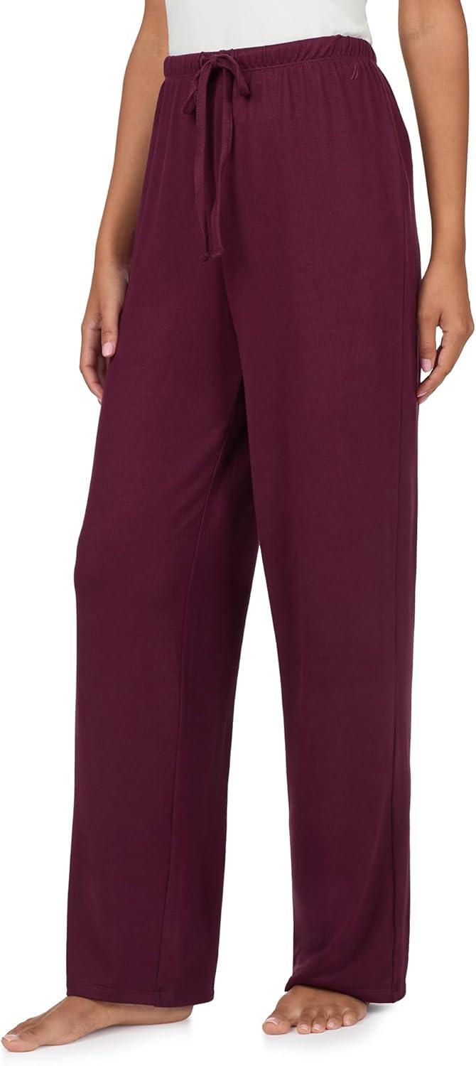 imageNautica Womens Sleepwear amp Loungewear Sweater Knit Wide Leg Lounge Pajama Pants Lightweight Soft amp Cozy PJs for WomenBurgundy
