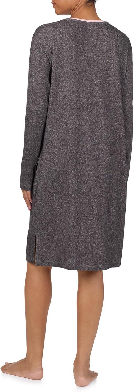 imageNautica Womens UltaSoft Sleepwear amp Loungewear Long Sleeve Sweater Knit Lightweight amp Cozy Nightgown Lounge DressGrey Heather