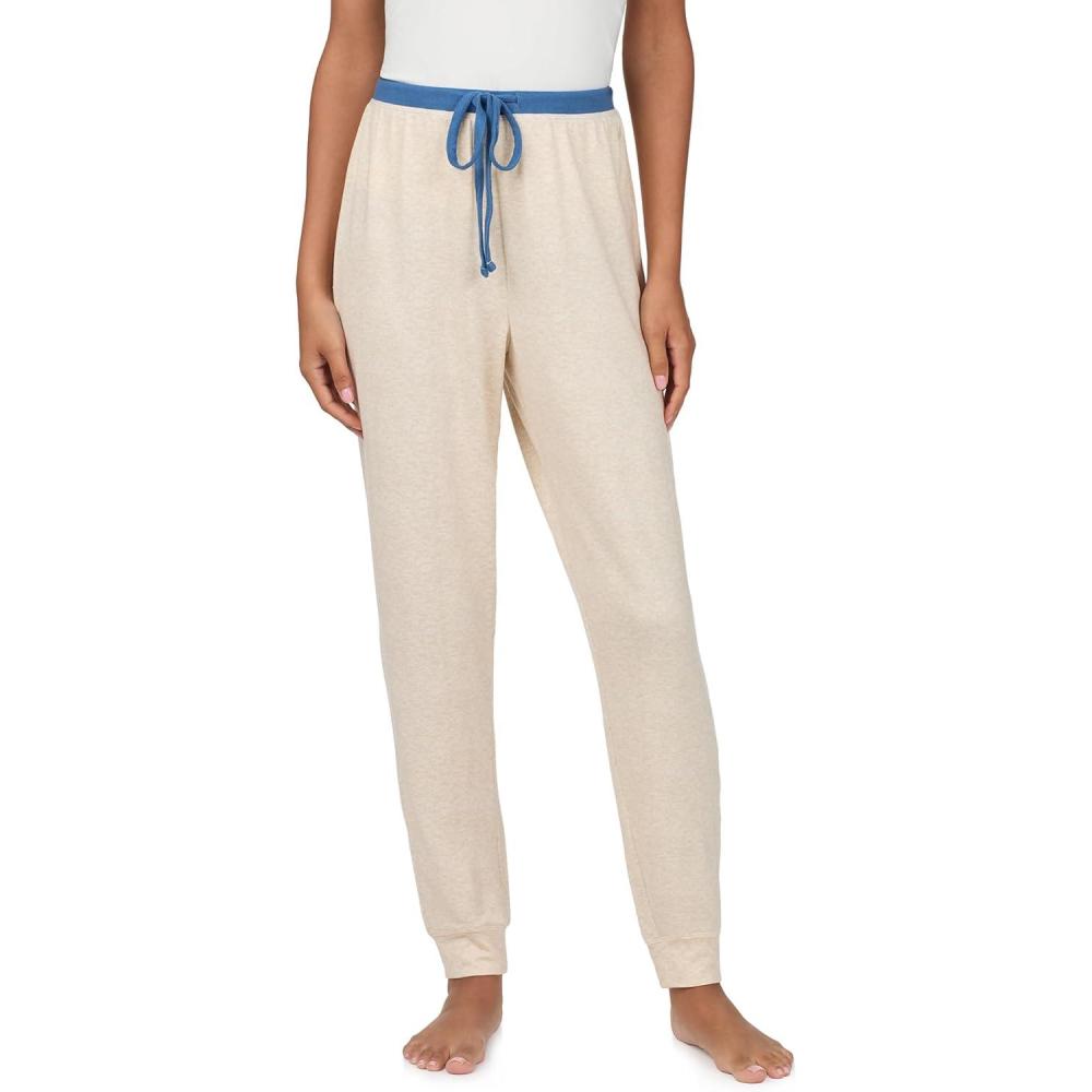 imageNautica Womens Jogger Pajama Pants with Pockets Soft Lightweight amp Cozy Sweater Knit PJ Bottoms Sleepwear amp LoungewearOatmeal Heather