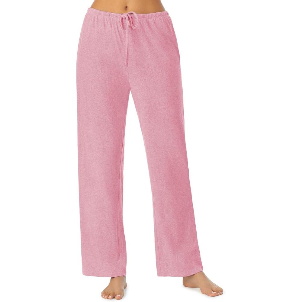 imageNautica Womens Pajama Pants Lightweight Wide Leg Lounge Pants Cotton Knit Jersey Sleepwear Loungewear PJs for WomenHeather Pink