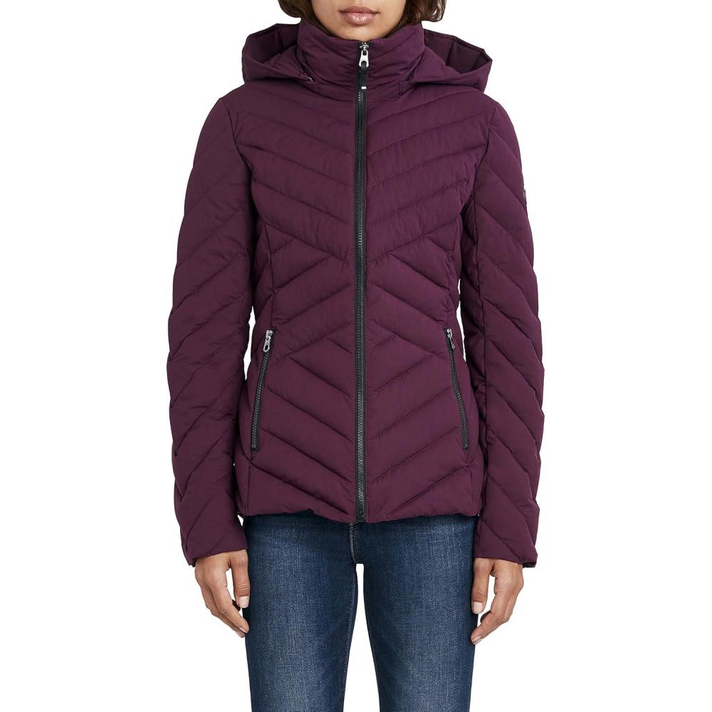 imageNautica Womens Short Chevron Packable Down JacketPurple