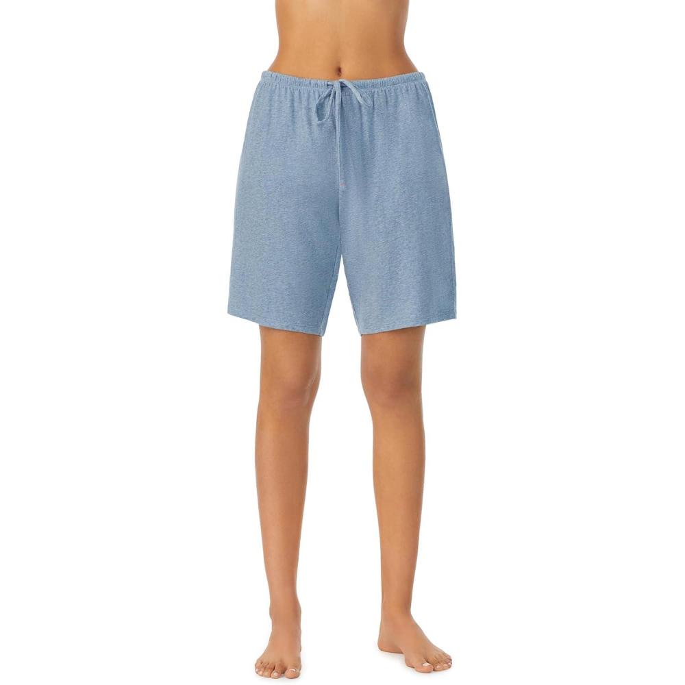 imageNautica Womens Sleep Bermuda Shorts Lightweight Breathable Pajama Bottoms Cotton Knit Jersey Sleepwear and LoungewearHeather Blue