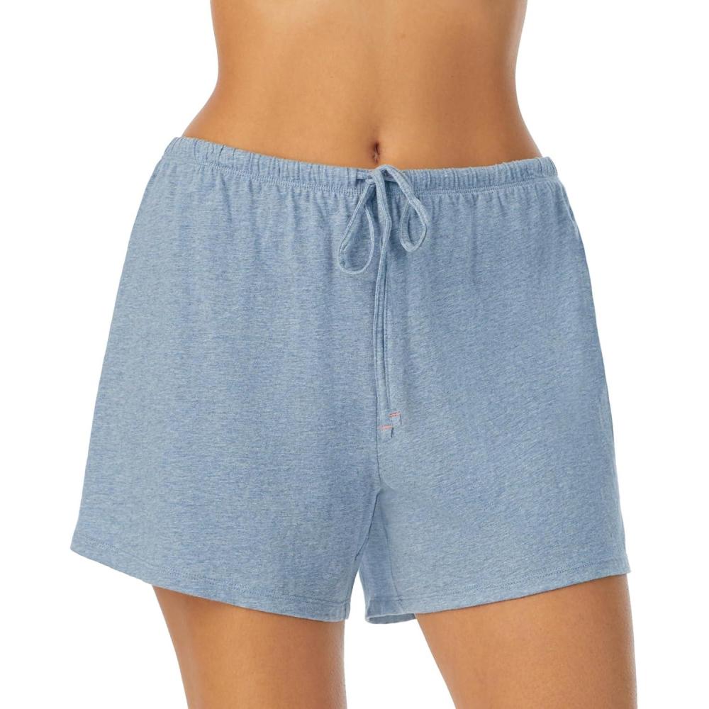 imageNautica Womens Sleep Shorts  MidThigh Lightweight Breathable Pajama Bottoms  Cotton Knit Jersey Sleepwear and LoungewearHeather Blue