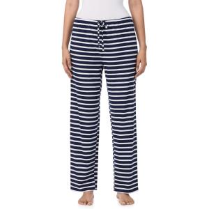 Nautica Womens Pajama Pants – Lightweight Wide Leg Lounge Pants – Cotton Knit Jersey – Sleepwear Loungewear PJs for Women(Navy Stripe)