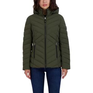 Nautica Women’s Short Chevron Packable Down Jacket(Military Green)