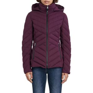 Nautica Women’s Short Chevron Packable Down Jacket(Purple)