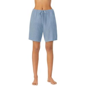 Nautica Womens Sleep Bermuda Shorts – Lightweight, Breathable Pajama Bottoms – Cotton Knit Jersey Sleepwear and Loungewear(Heather Blue)