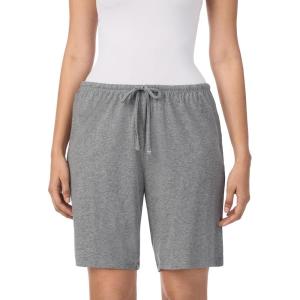 Nautica Womens Sleep Bermuda Shorts – Lightweight, Breathable Pajama Bottoms – Cotton Knit Jersey Sleepwear and Loungewear(Heather Grey)