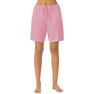 Nautica Womens Sleep Bermuda Shorts – Lightweight, Breathable Pajama Bottoms – Cotton Knit Jersey Sleepwear and Loungewear(Heather Pink)