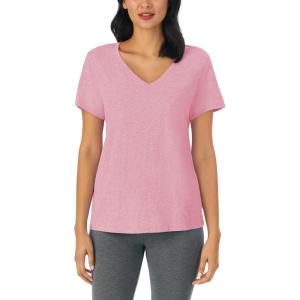 Nautica Womens Sleep Shirt – Lightweight, Breathable Pajama Top – Cotton Knit Jersey V-Neck Sleepwear and Loungewear(Heather Pink)