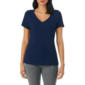 Nautica Womens Sleep Shirt – Lightweight, Breathable Pajama Top – Cotton Knit Jersey V-Neck Sleepwear and Loungewear(Navy)