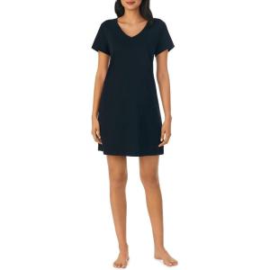 Nautica Womens Sleep Shirt Dress – Cotton Knit Jersey V-Neck Pajama Top – Lightweight & Breathable Sleepwear Loungewear(Black)