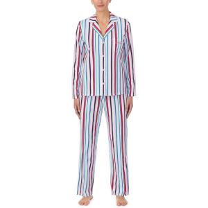 Nautica Women’s Sleepwear Long Sleeve Button Down Shirt and Pant 2-Piece Pajama Set(Multi-colored)