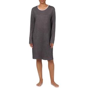 Nautica Womens Ulta-Soft Sleepwear & Loungewear – Long Sleeve Sweater Knit Lightweight & Cozy Nightgown Lounge Dress(Grey Heather)