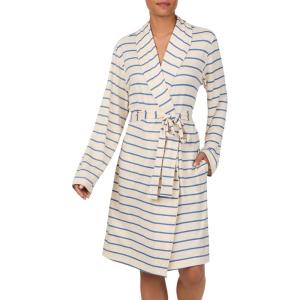 Nautica Womens Ultra-Soft Robe – Lightweight & Cozy Long Sleeve, Knee Length Bathrobe – Sweater Knit Sleepwear & Loungewear(Oatmeal Stripe)