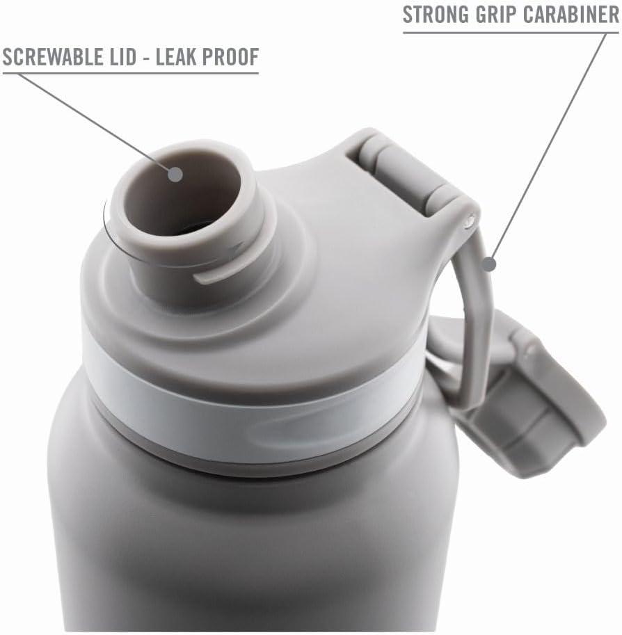 imageNAUTICA Double Wall Stainless Steel Tumbler With ScrewOn Cap 40 oz Cold And Hot Drink GreyGray