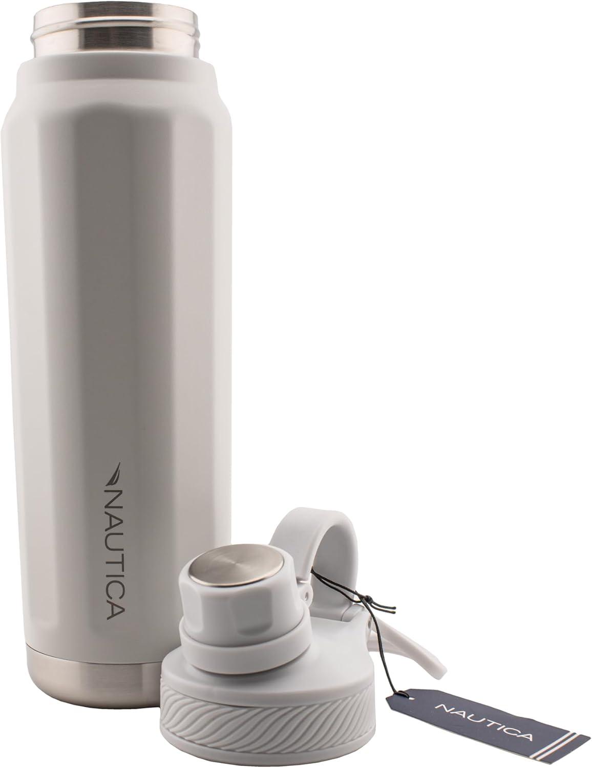 imageNautica 25 oz hydration flask DoubleWall Vacuum Insulated bottle Leak Proof amp BPA Free NAVYLIGHT GREY