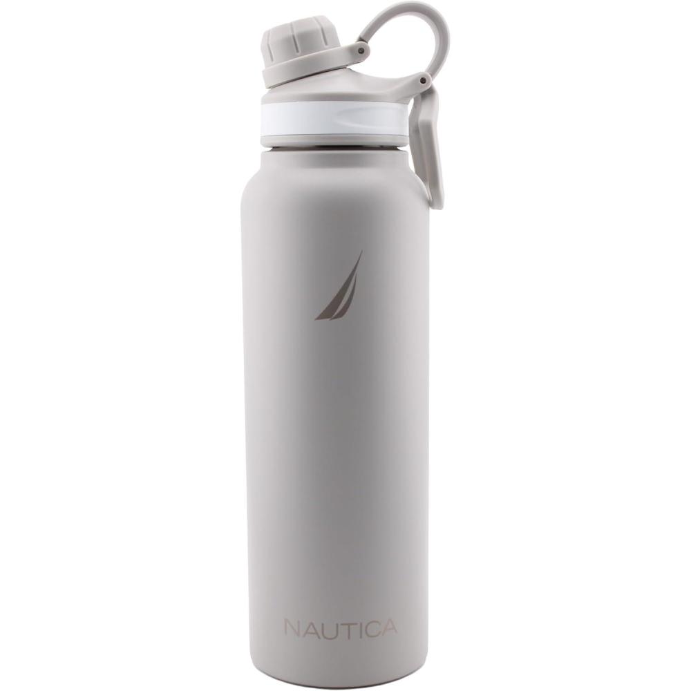 imageNAUTICA Double Wall Stainless Steel Tumbler With ScrewOn Cap 40 oz Cold And Hot Drink GreyGray