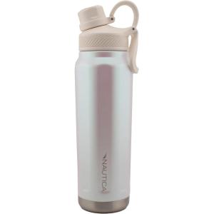 Nautica 25 oz hydration flask Double-Wall Vacuum Insulated Water Bottle Leak Proof & BPA Free (Iridescent Cream)(Iridescent Cream)