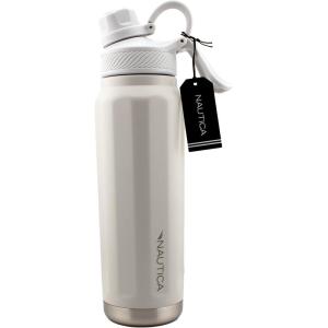 Nautica 25 oz hydration flask Double-Wall Vacuum Insulated bottle Leak Proof & BPA Free (LIGHT GREY)(LIGHT GREY)