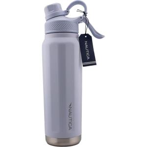 Nautica 25 oz hydration flask Double-Wall Vacuum Insulated bottle Leak Proof & BPA Free (NAVY)(Light Blue)