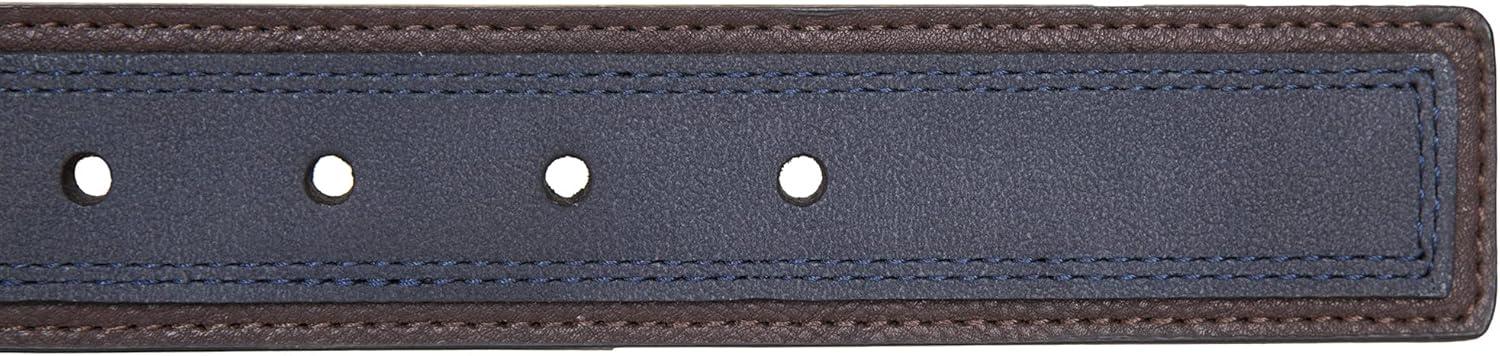 imageNautica Mens Casual Leather Belt Everyday Classic Pants Jeans Khakis Chinos Metal BuckleCasual Overlay Navy