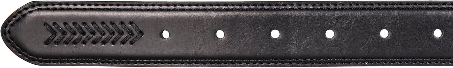 imageNautica Mens Dress Leather Belt for Suits and Pants Classic Business Fashion Adjustable Metal BuckleLeather Laced Black