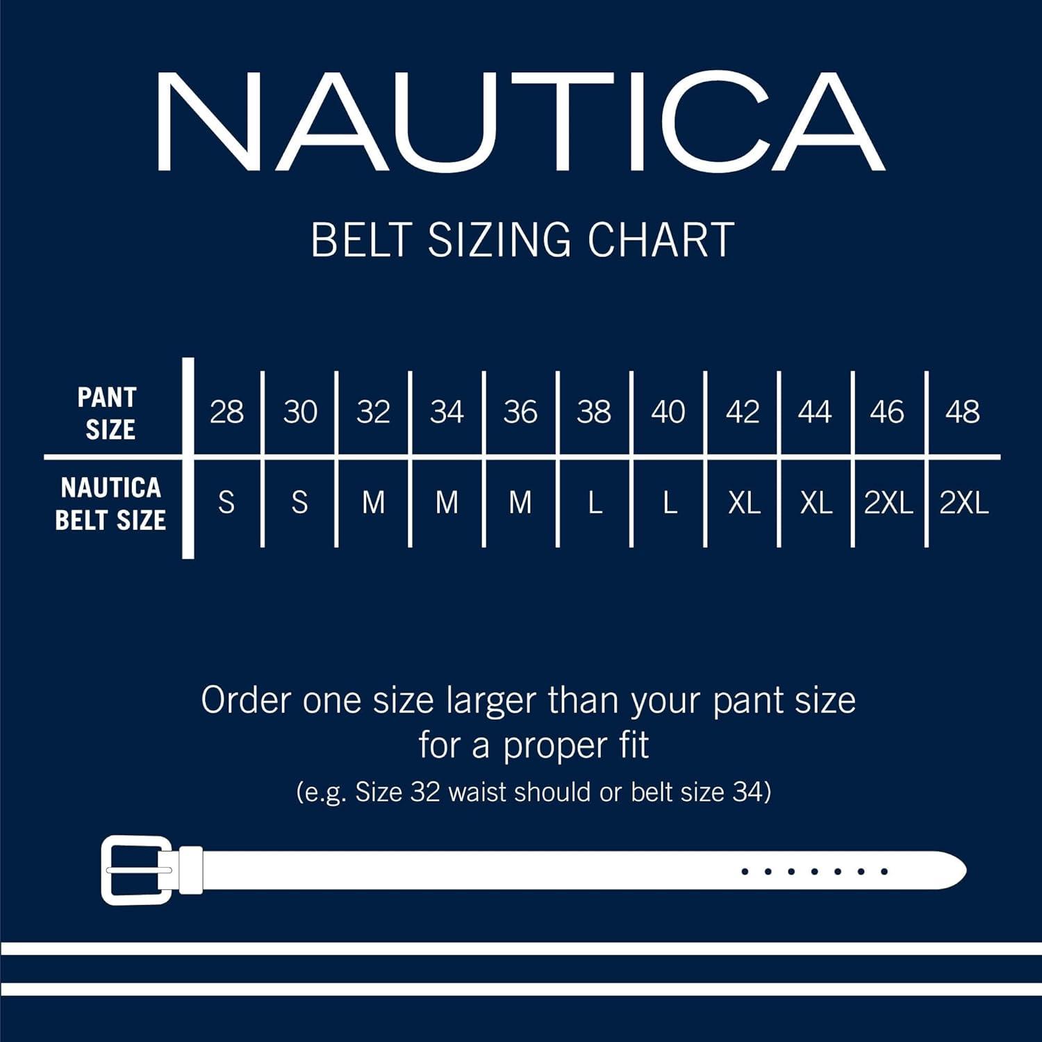 imageNautica Mens Stretch Belt Elastic Adjustable Classic Everyday Business Work Casual Metal BuckleStretch Webbing NavyRed