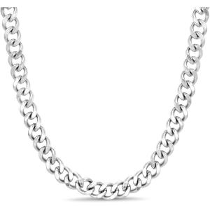 Nautica 10 mm Cuban Chain Necklace for Men Stainless Steel 26 Inches
