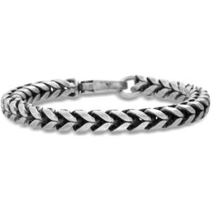 Nautica 8 mm Twisted Curb Chain for Men Stainless Steel 8.5 Inches(White)