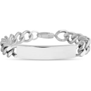 Nautica Curb Chain ID Bracelet for Men Stainless Steel 8 Inches