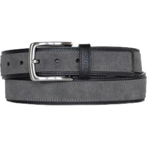 Nautica Men’s Casual Leather Belt | Everyday | Classic | Pants | Jeans | Khakis | Chinos | Metal Buckle(Casual Overlay – Grey)