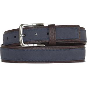 Nautica Men’s Casual Leather Belt | Everyday | Classic | Pants | Jeans | Khakis | Chinos | Metal Buckle(Casual Overlay – Navy)