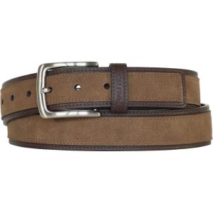 Nautica Men’s Casual Leather Belt | Everyday | Classic | Pants | Jeans | Khakis | Chinos | Metal Buckle(Casual Overlay – Tan)