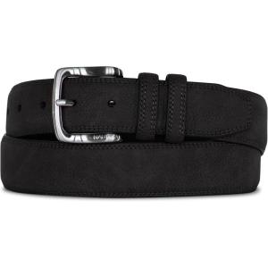 Nautica Men’s Casual Leather Belt | Everyday | Classic | Pants | Jeans | Khakis | Chinos | Metal Buckle(Casual Padded – Black)