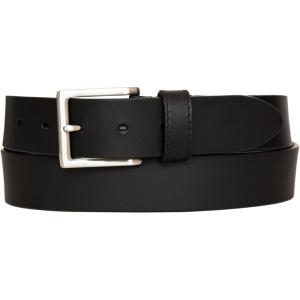 Nautica Men’s Casual Leather Belt | Everyday | Classic | Pants | Jeans | Khakis | Chinos | Metal Buckle(Debossed Logo – Black)